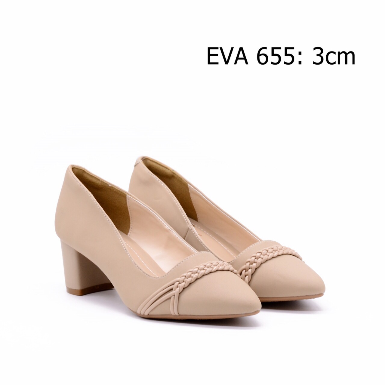 Giày công sở EVA655 thiết kế gót vuông phối họa tiết bắt mắt, thanh lịch.